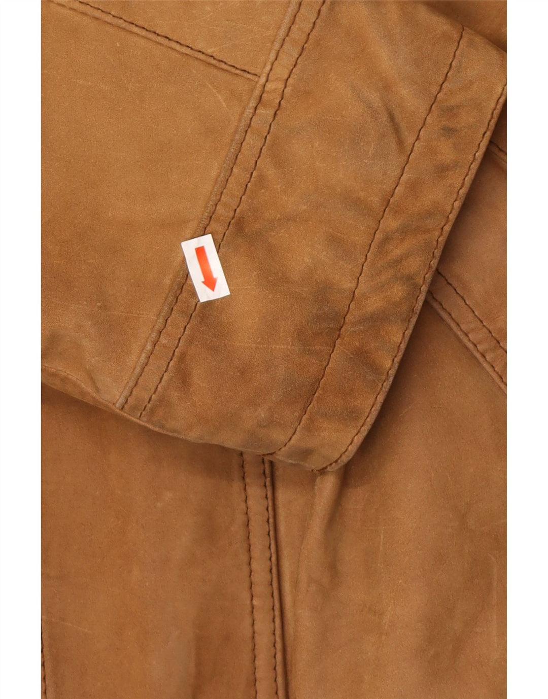 VINTAGE Mens Loose Fit Leather Jacket IT 46 Small Brown Leather