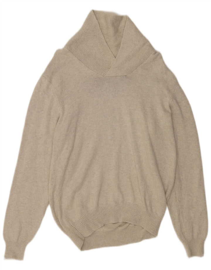 Suéter masculino MARKS & SPENCER com gola xale UK 41/43 grande cinza