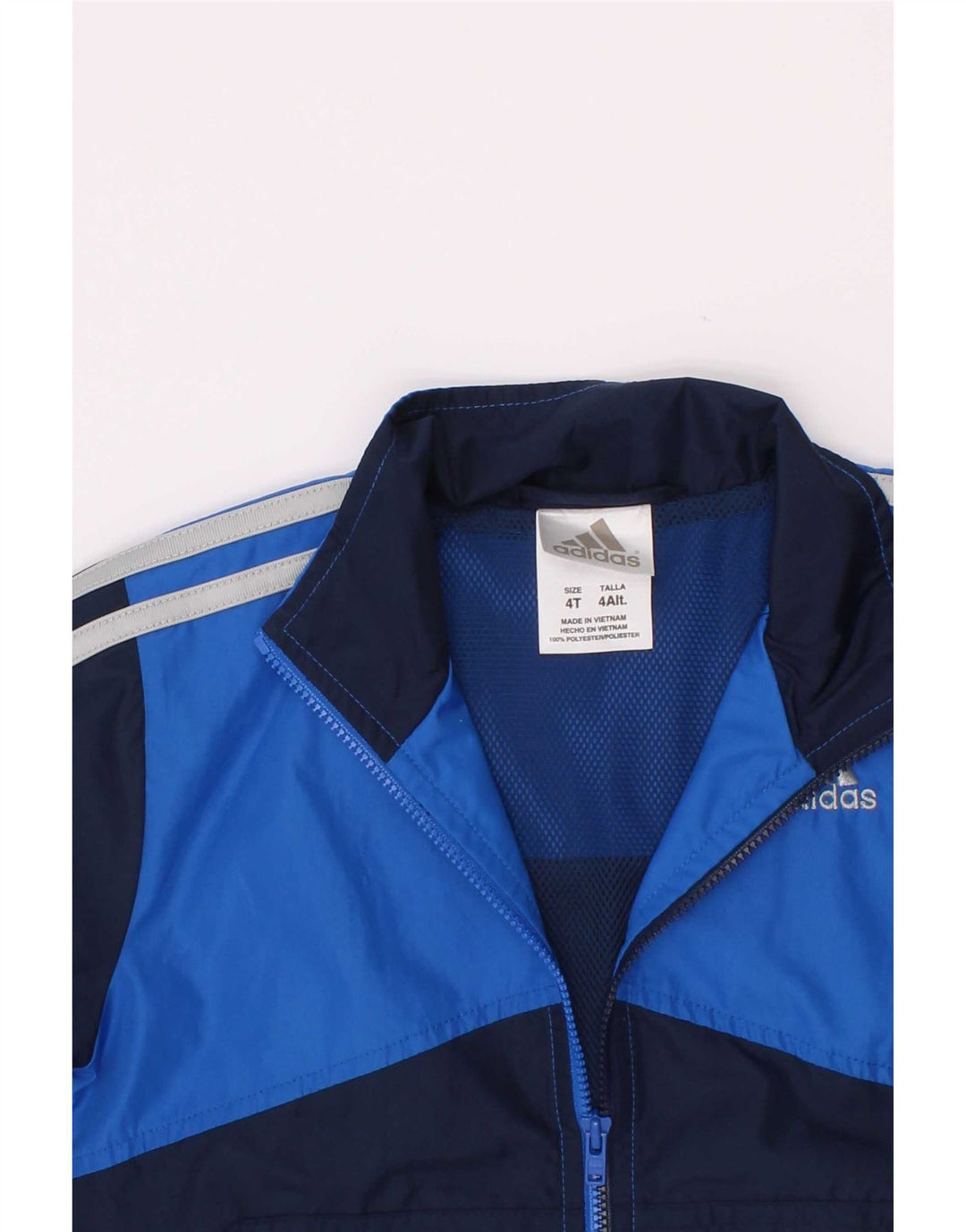 Jaqueta Adidas Meninos Treino Top 3-4 Anos Azul Marinho Colorblock Poliéster