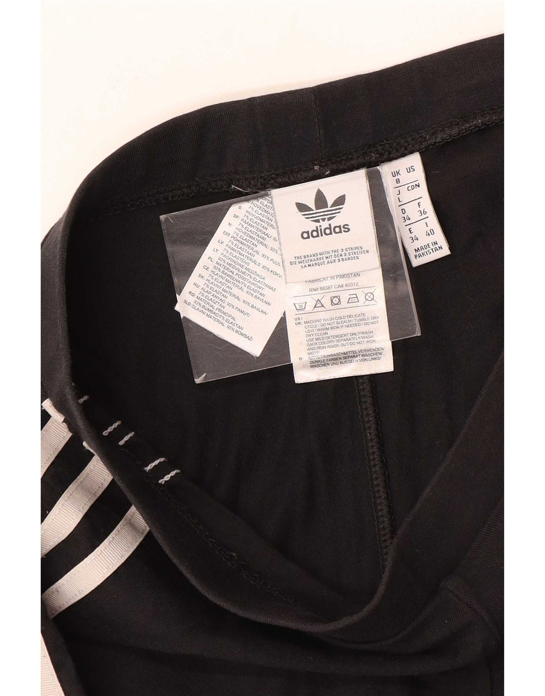 Leggings Adidas Femininas UK 8 Pequenas Algodão Preto