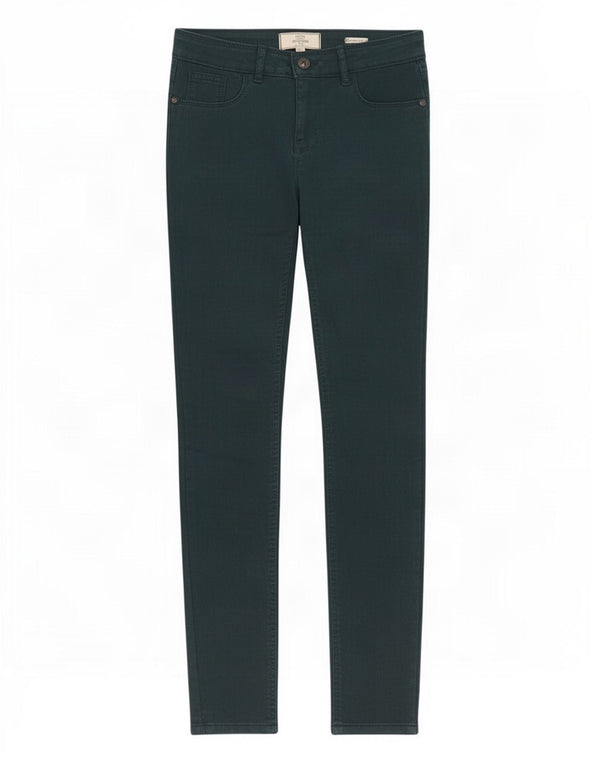 Calça jeans feminina Fat Face UK 8 pequena W27 L29 algodão verde