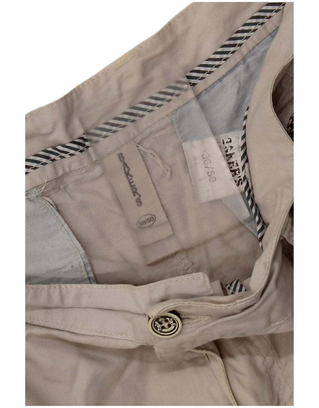 Shorts Chino Masculino Vintage W36 Grande Algodão Cinza