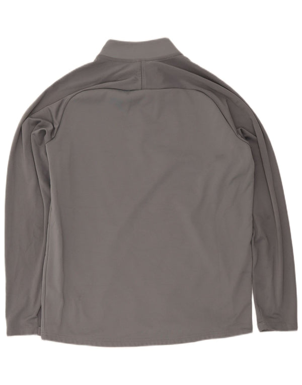 Pulôver masculino Nike Dri Fit com decote em zíper e moletom grande cinza colorido
