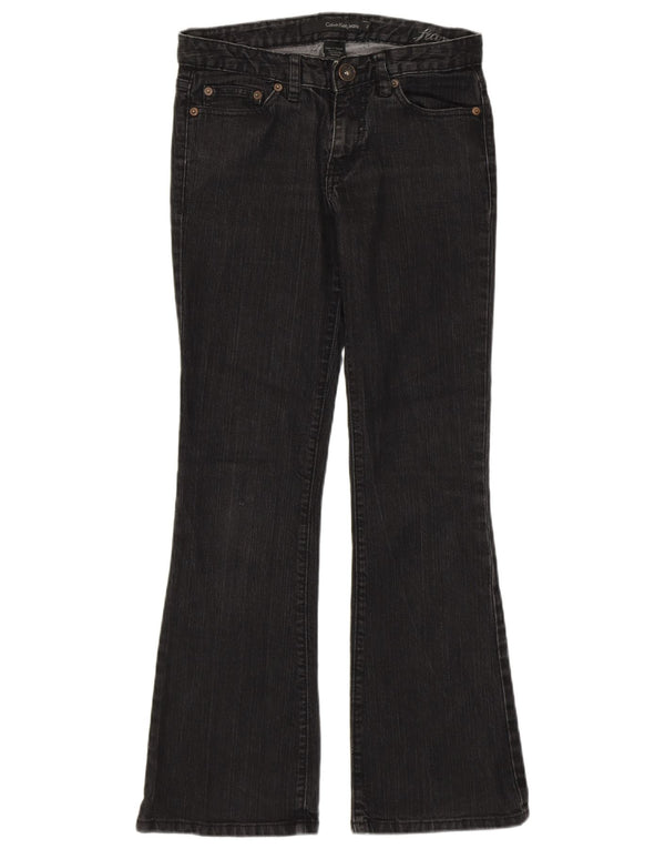 CALVIN KLEIN Womens Flared Jeans US 2 XS W26 L28 Black Cotton