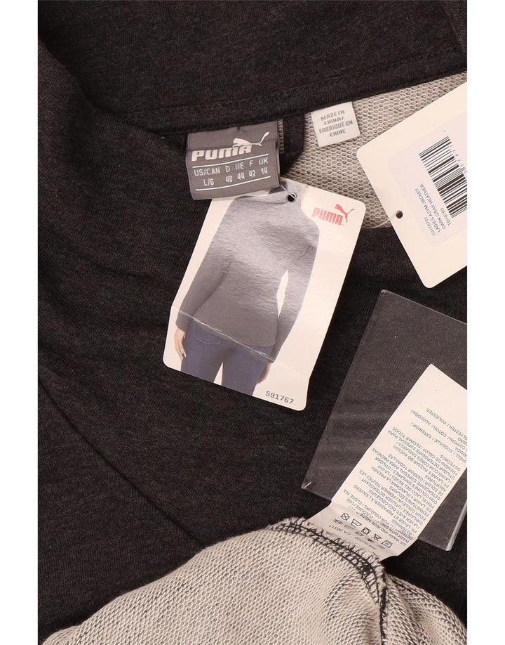 PUMA Womens Tracksuit Top Jacket UK 14 Grande Algodão Cinza