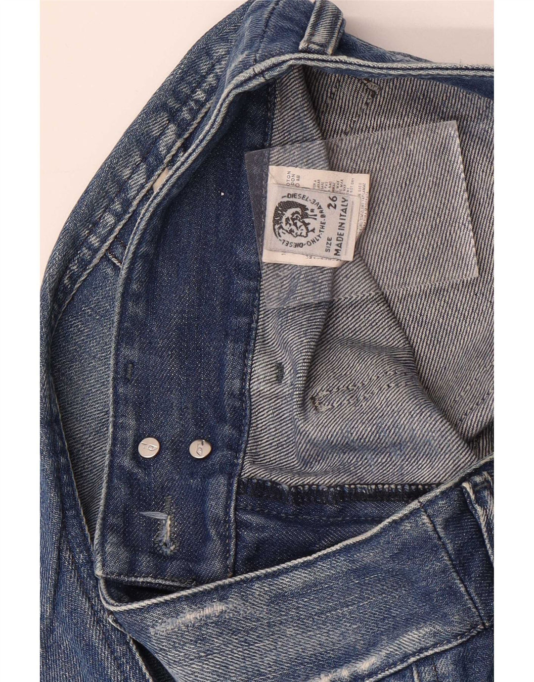 Jeans recortados femininos Diesel W26 L25 algodão azul