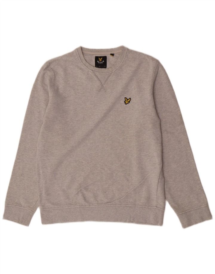 Lyle & Scott moletom masculino moletom cinza médio algodão