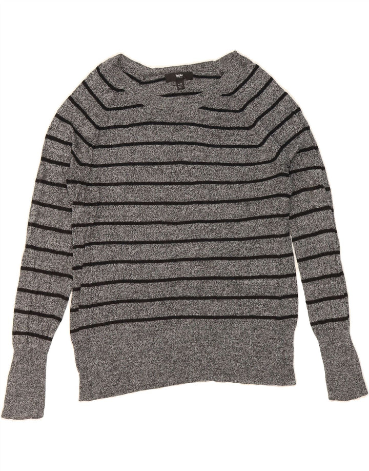 MOSSIMO Womens Boat Neck Jumper Sweater UK 18 XL Grey Striped Vintage Mossimo and Second-Hand Mossimo from Messina Hembry 