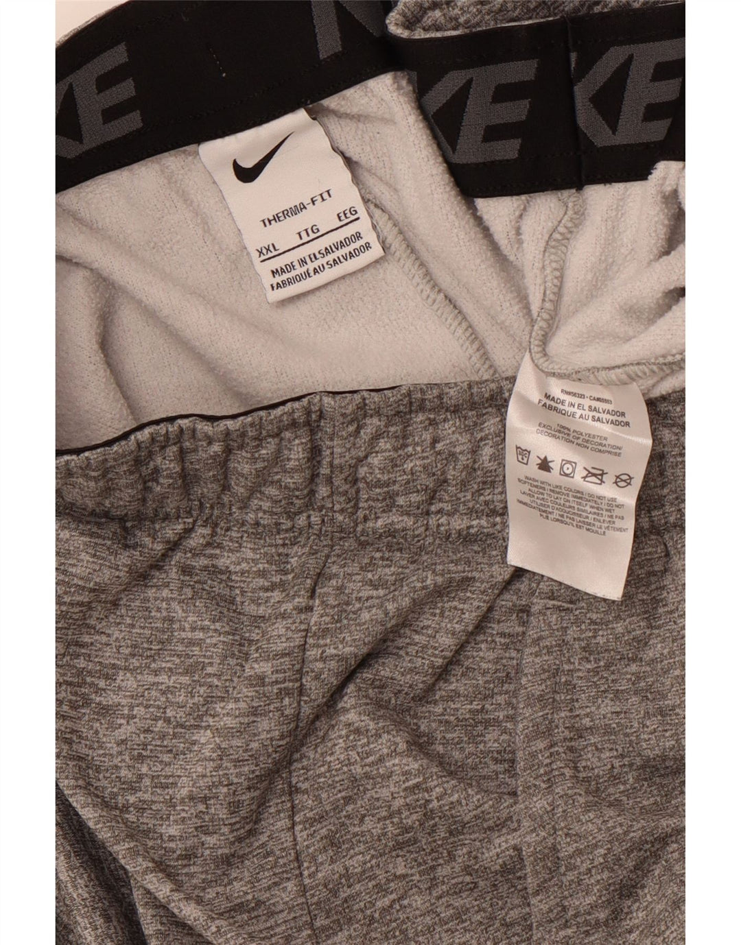 Calça de treino masculina NIKE Therma-Fit Graphic Joggers 2XL cinza manchado