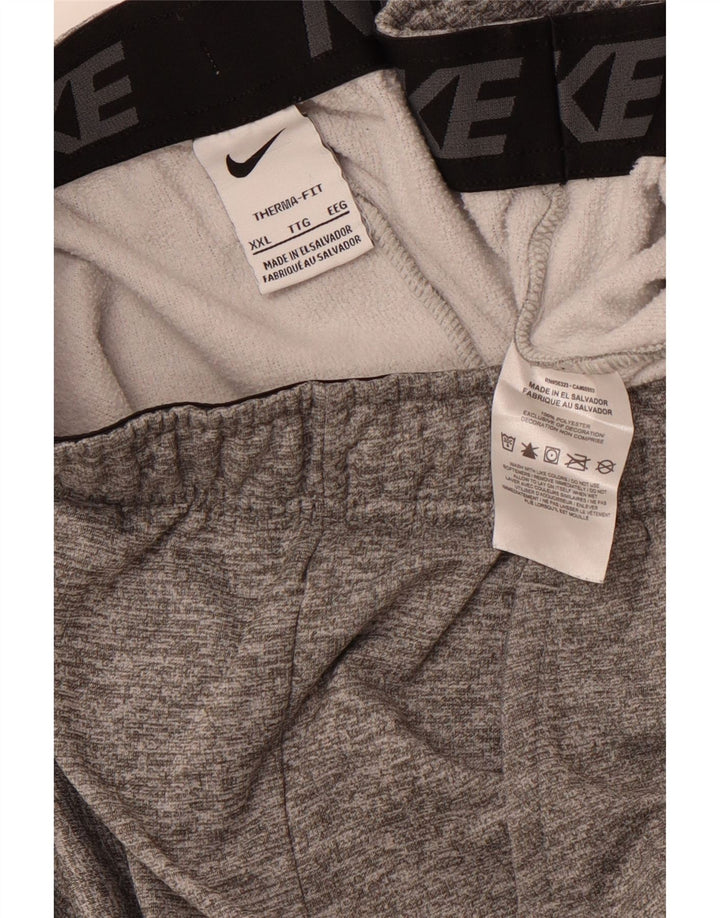 Calça de treino masculina NIKE Therma-Fit Graphic Joggers 2XL cinza manchado