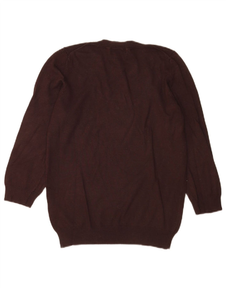 Suéter feminino Marks & Spencer com gola canoa Reino Unido 12 marrom médio