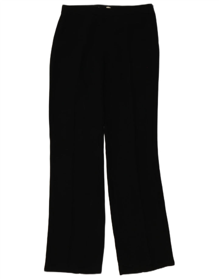Calça feminina reta casual Zara EU 40 médio W30 L35 poliéster preto
