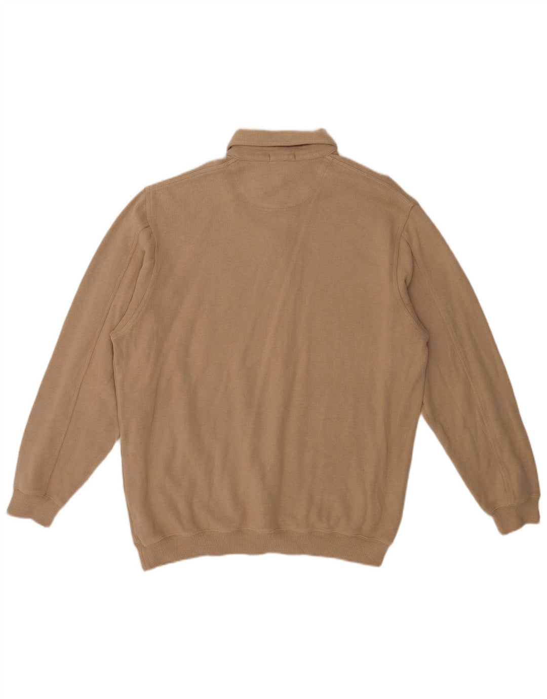 Suéter masculino Gant com gola polo e algodão bege grande