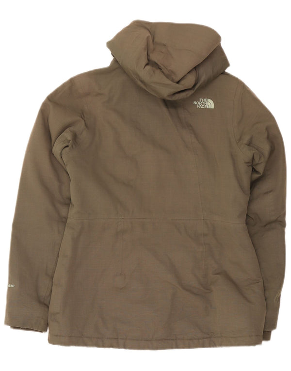 Jaqueta corta-vento feminina com capuz grande The North Face UK 10 pequena cáqui