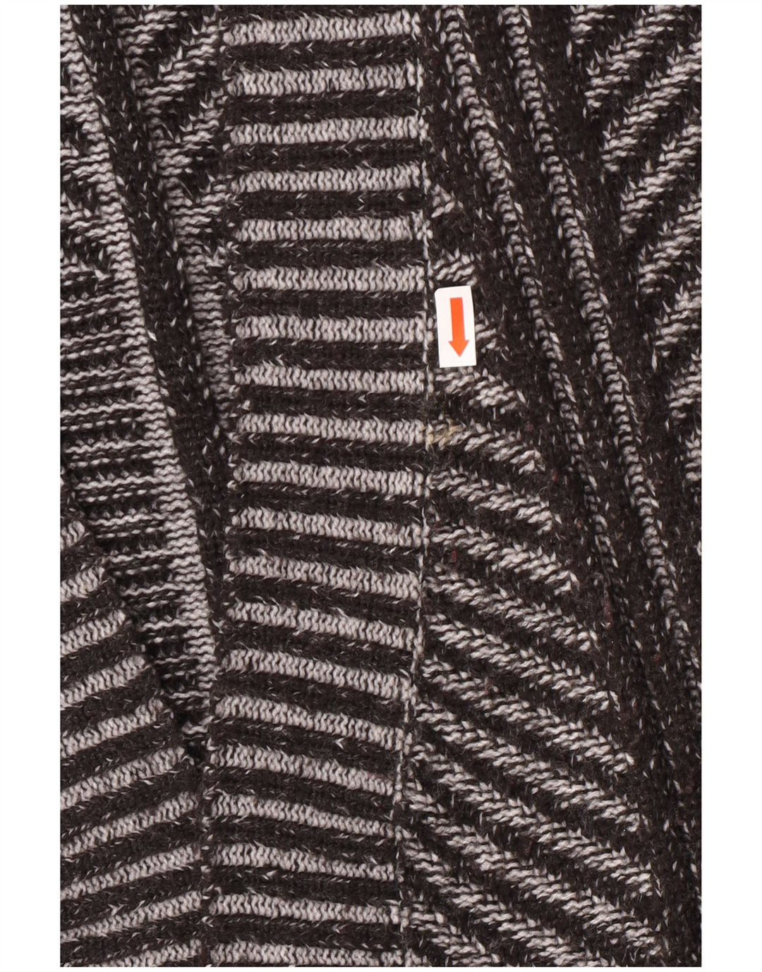 Suéter cardigã aberto feminino Marks & Spencer Reino Unido 26 5XL acrílico listrado cinza