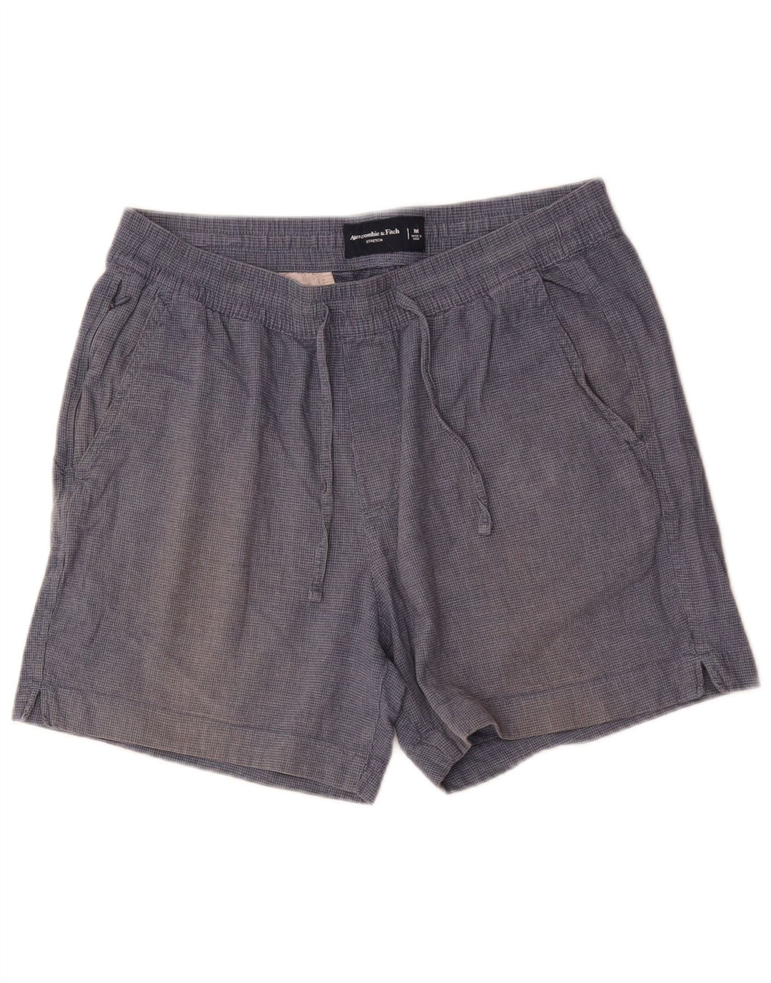 Shorts Chino feminino Abercrombie & Fitch médio W32 azul marinho Houndstooth