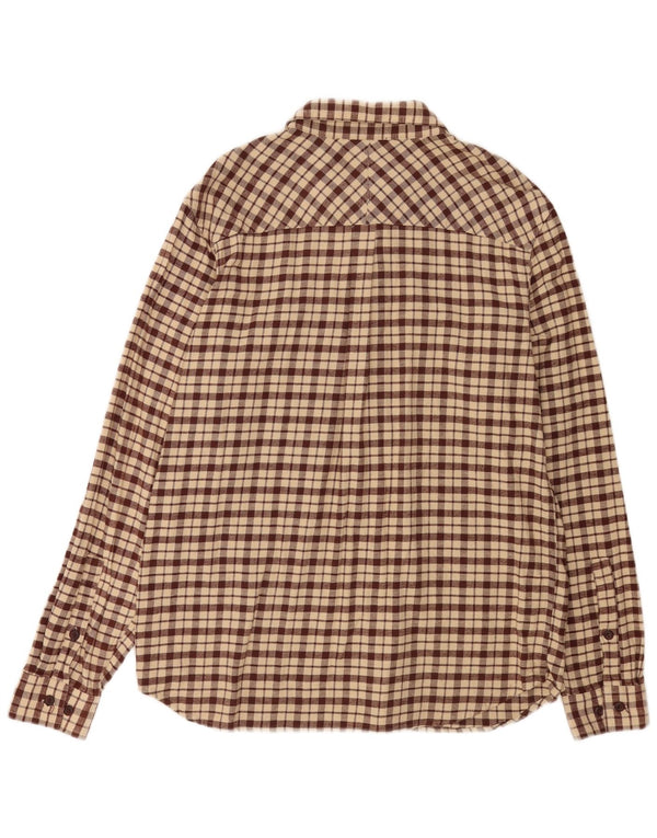 Camisa masculina de flanela Columbia Active XL algodão xadrez bege
