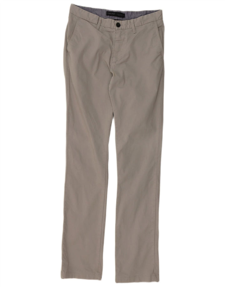 Zara Mens Slim Chino Calças EU 38 Pequeno W30 L34 Cinza