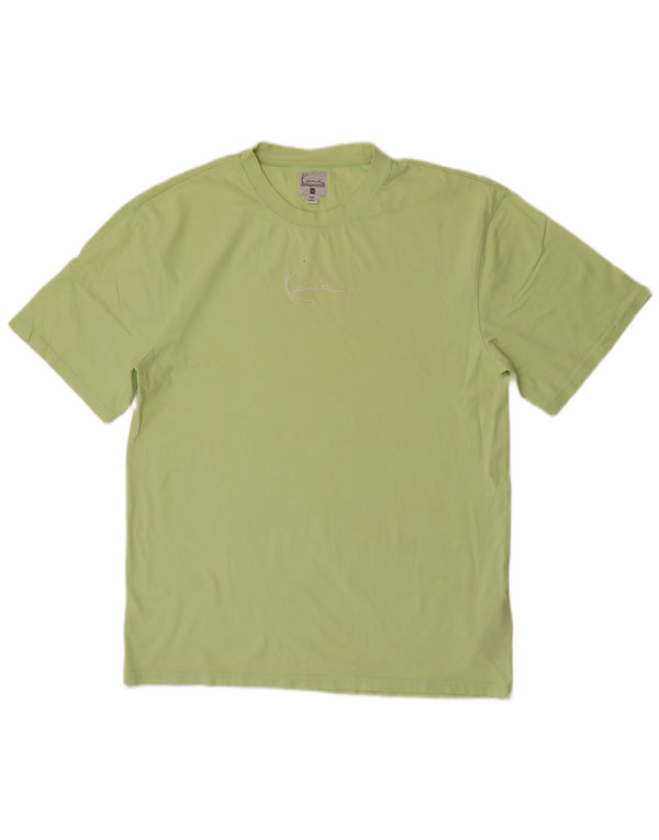 Camiseta gráfica masculina Karl Kani Top médio algodão verde