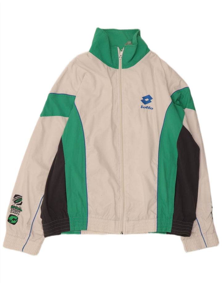Lotto Mens Graphic Tracksuit Top Jacket XL Branco Colorblock