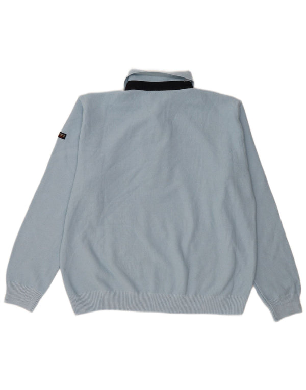 Suéter masculino Green Coast com gola polo IT 50 azul médio