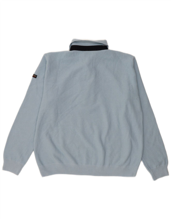 Suéter masculino Green Coast com gola polo IT 50 azul médio