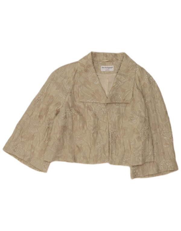 Jaqueta feminina Autograph Bolero da Marks & Spencer UK 16 grande bege floral