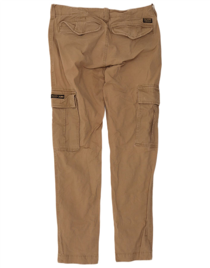 Calças Superdry Mens Slim Cargo W30 L32 Algodão Bege