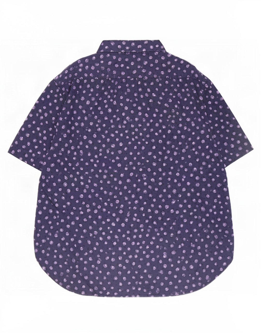 Stefanel Camisa masculina de manga curta com estampa abstrata de algodão azul marinho médio