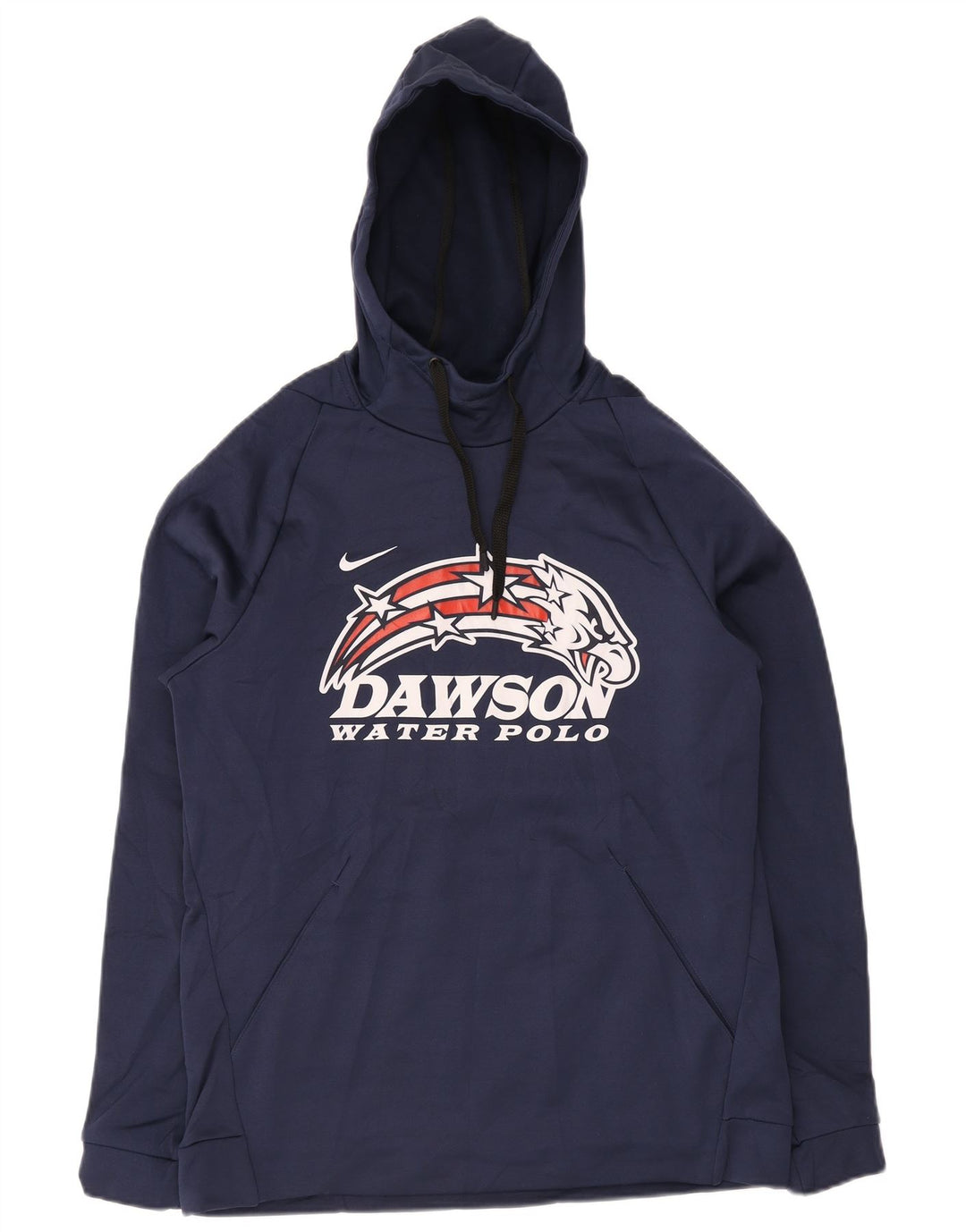 Suéter Nike masculino Dawson Graphic com capuz grande azul marinho poliéster