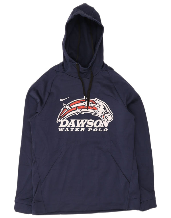Suéter Nike masculino Dawson Graphic com capuz grande azul marinho poliéster