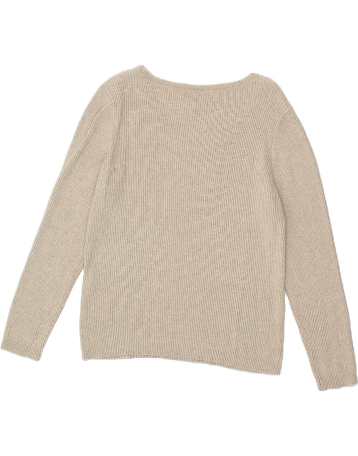 IZOD Womens Boat Neck Jumper Sweater UK 18 XL Beige Cotton Vintage Izod and Second-Hand Izod from Messina Hembry 