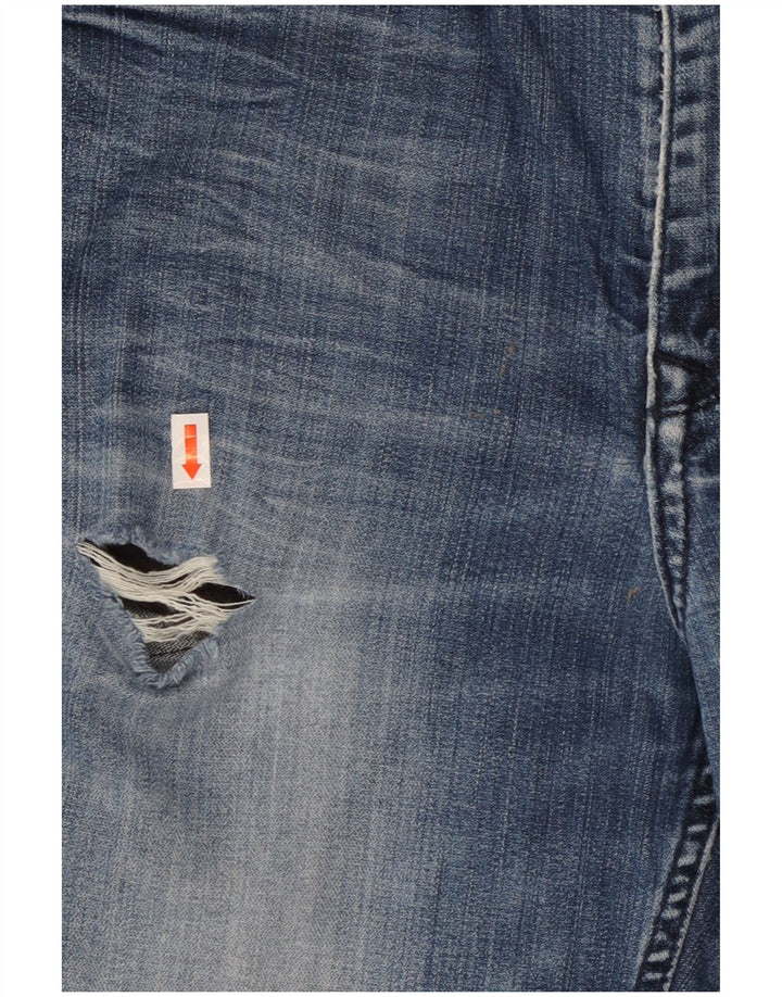 Calça jeans feminina Calvin Klein desgastada bootcut W33 L29 algodão azul