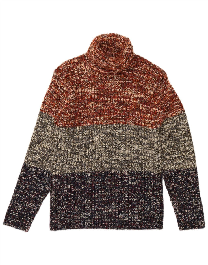 Suéter masculino Moto com gola redonda e bloco colorido médio multicolorido
