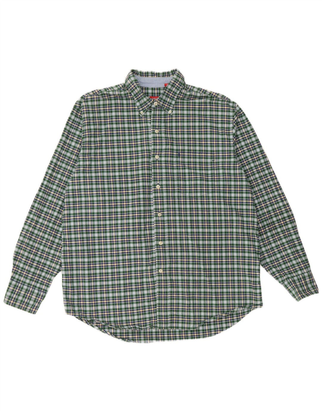 Camisa masculina IZOD grande algodão xadrez verde