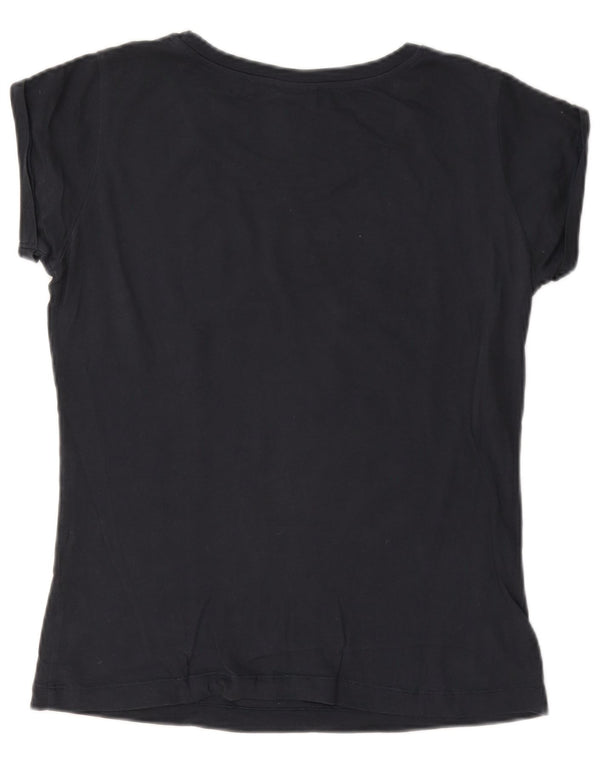 Camiseta feminina estampada Champion UK 10 pequena azul marinho