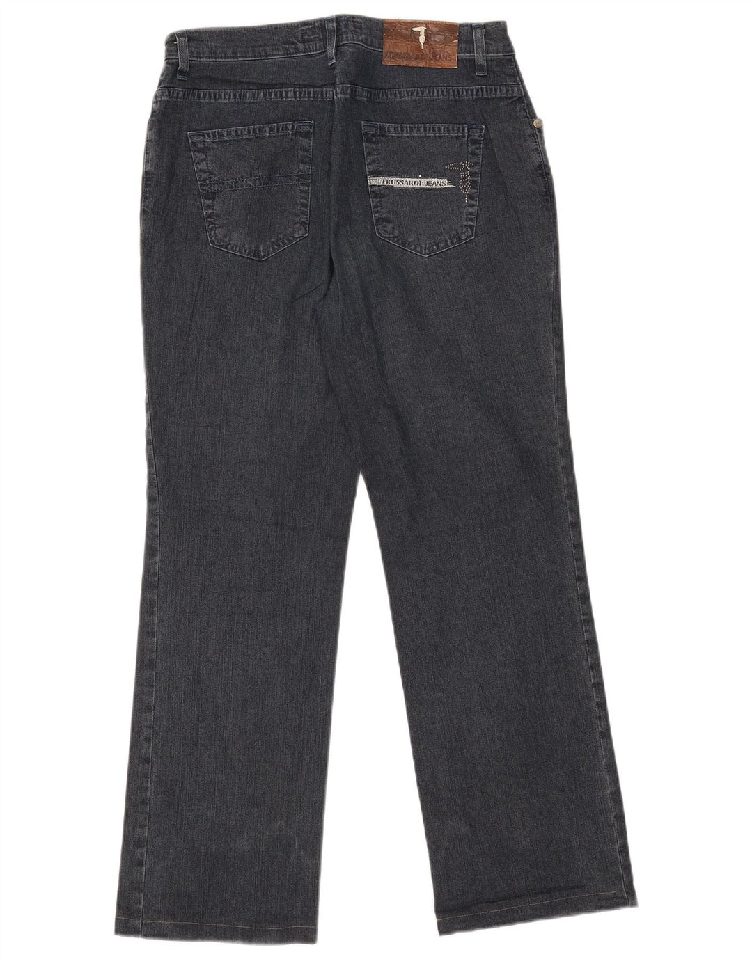 Jeans retos femininos Trussardi W29 L28 algodão azul marinho