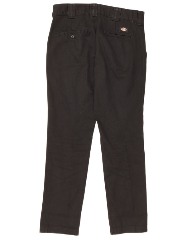 DICKIES Mens Slim Fit Chino Calças W30 L30 Poliéster Preto