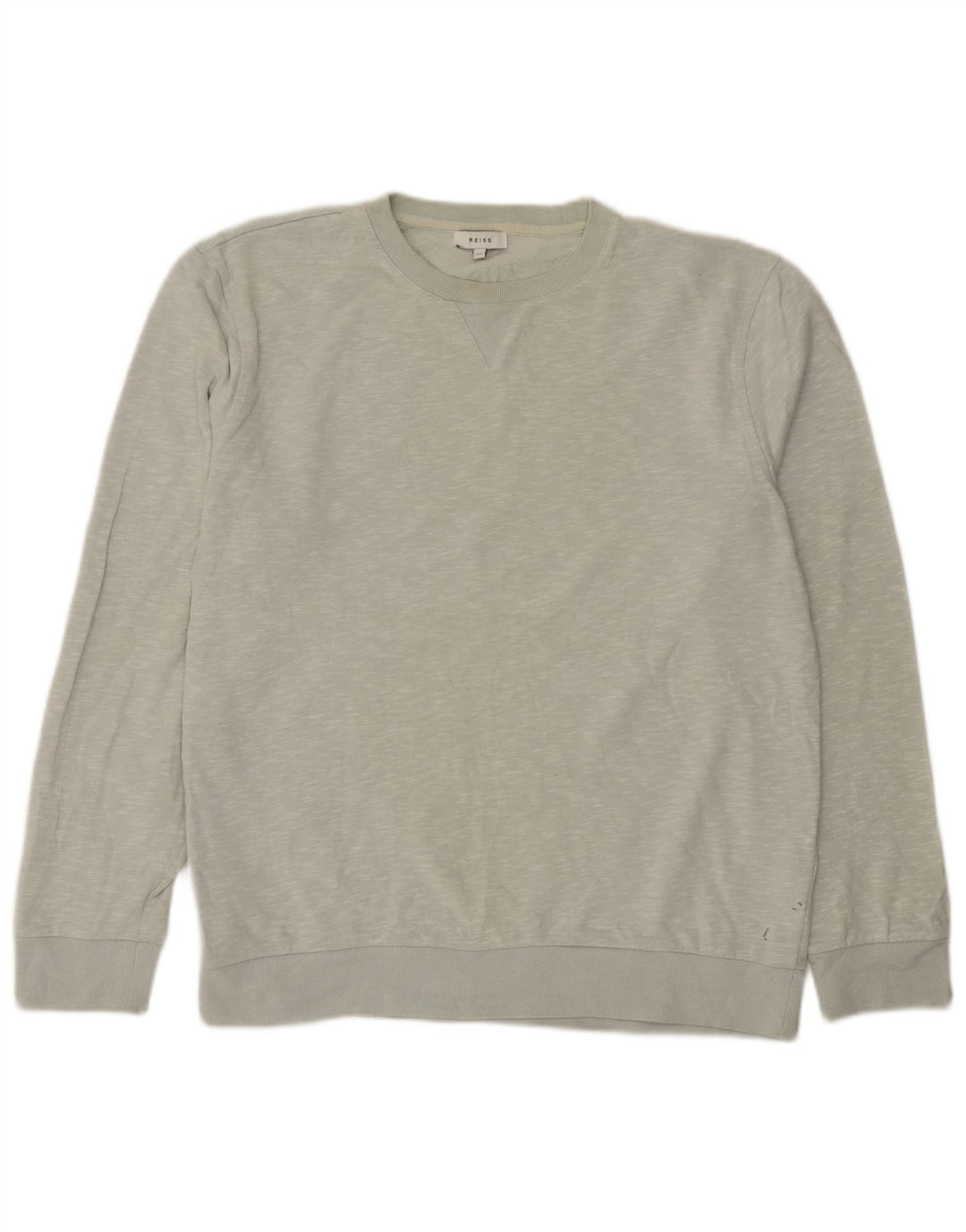 Reiss Moletom masculino Jumper XL cinza manchado de algodão