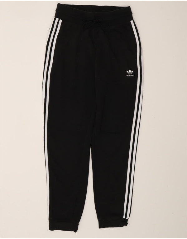 ADIDAS Womens Tracksuit Pants Joggers UK 10 Pequeno Algodão Preto