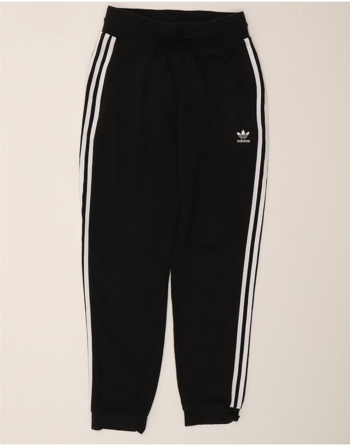 ADIDAS Womens Tracksuit Pants Joggers UK 10 Pequeno Algodão Preto