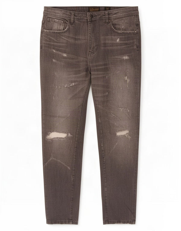 Calça jeans skinny masculina Zara EU 42 grande W32 L28 algodão cinza