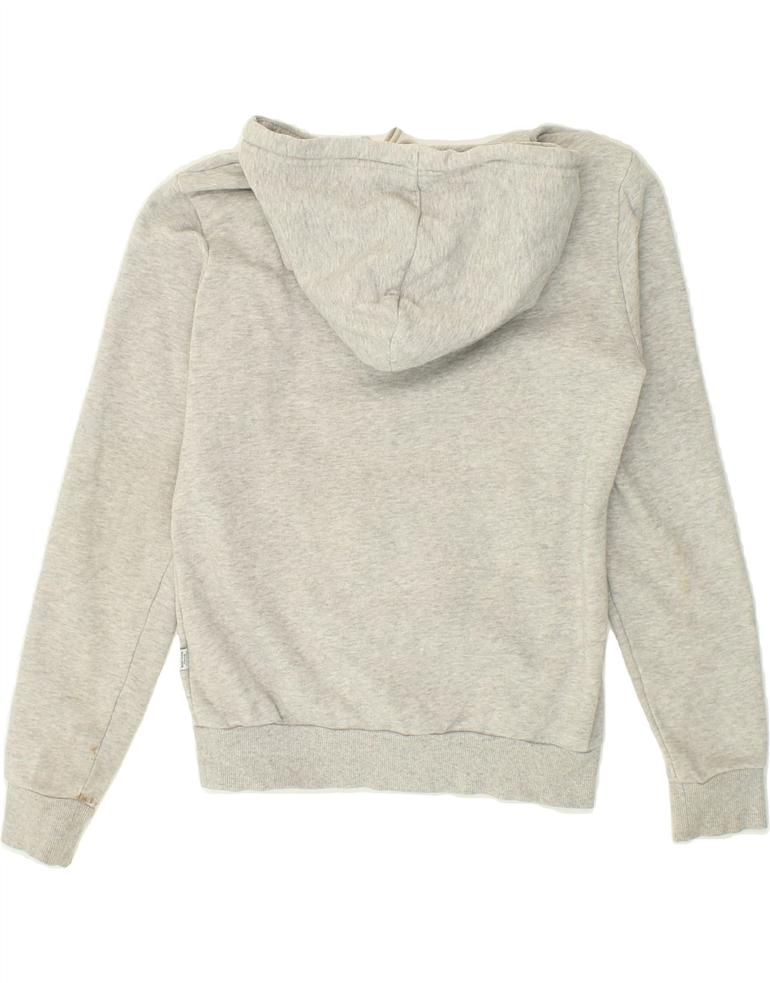 PUMA Womens Graphic Hoodie Jumper UK  8 Small Grey Cotton | Vintage Puma | Thrift | Second-Hand Puma | Used Clothing | Messina Hembry 