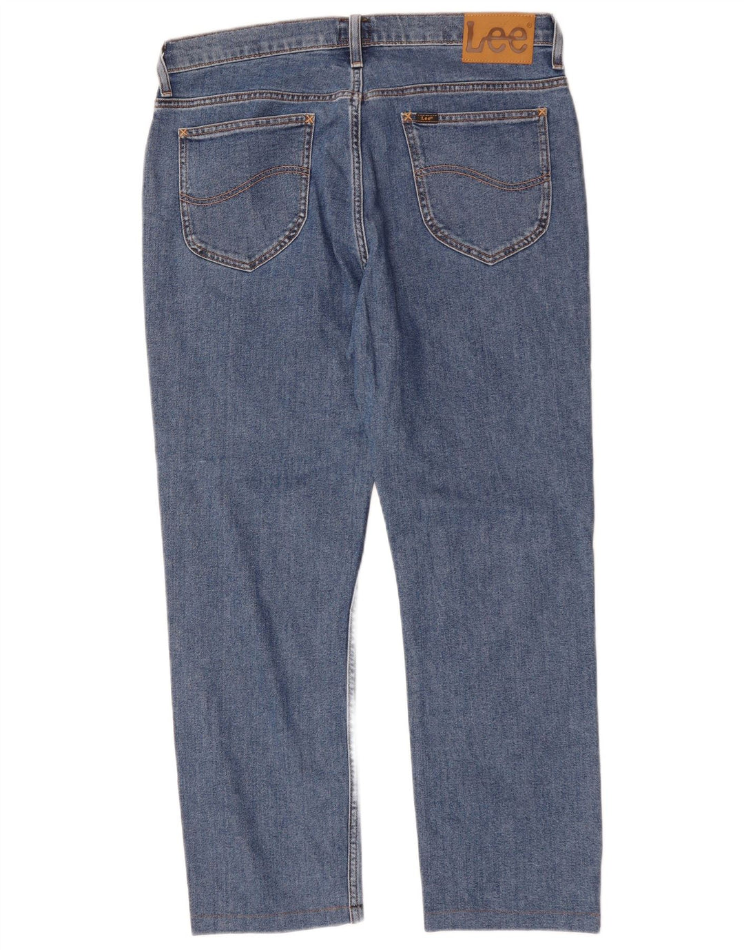 Lee Mens Straight Jeans W34 L32 Azul Algodão