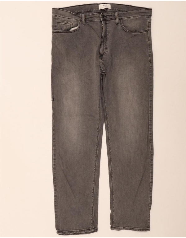 Jeans retos masculinos Marks & Spencer W38 L33 algodão cinza