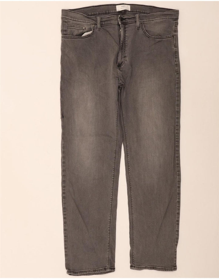 Jeans retos masculinos Marks & Spencer W38 L33 algodão cinza