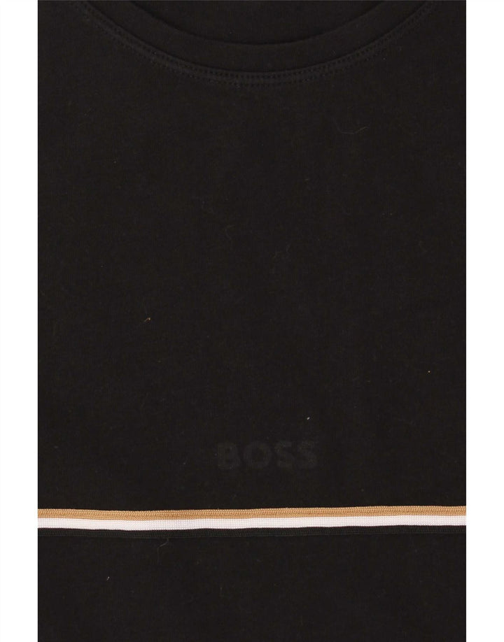 Camiseta masculina Hugo Boss Top médio algodão preto