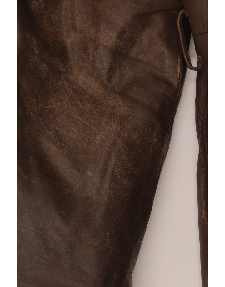 Jaqueta de couro masculina vintage IT 52 XL couro marrom