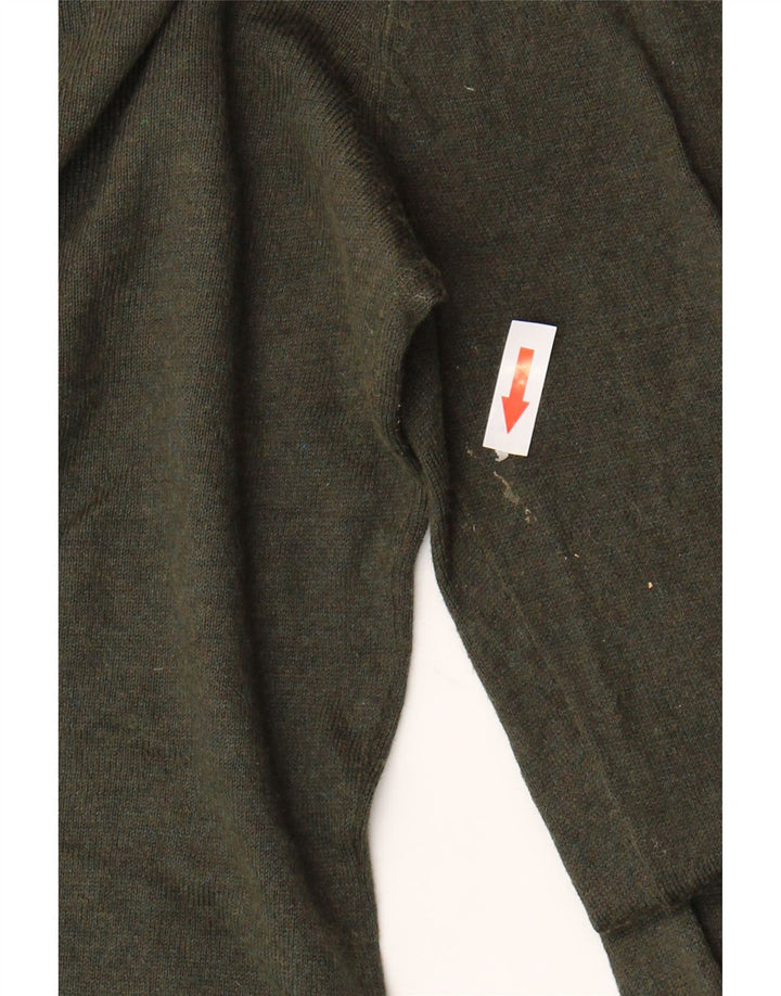 Suéter feminino Massimo Dutti com decote em V Reino Unido 12 verde médio