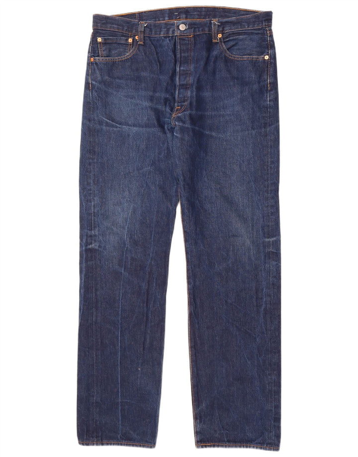 Levi's Masculino 501 Straight Jeans W38 L36 Azul Algodão